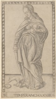Temperancia (Temperance), c. 1465. Creator: Master of the E-Series Tarocchi.