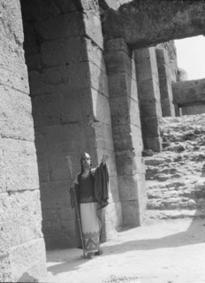 Kanellos dance group at ancient sites in Greece, 1929 Creator: Arnold Genthe.