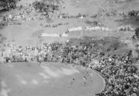 Kanellos dance group at ancient sites in Greece, 1929 Creator: Arnold Genthe.