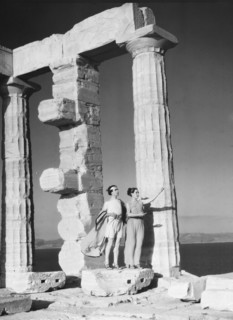 Kanellos dance group at ancient sites in Greece, 1929 Creator: Arnold Genthe.