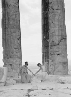 Kanellos dance group at ancient sites in Greece, 1929 Creator: Arnold Genthe.