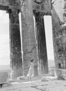 Kanellos dance group at ancient sites in Greece, 1929 Creator: Arnold Genthe.