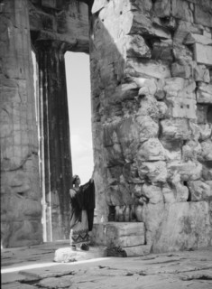 Kanellos dance group at ancient sites in Greece, 1929 Creator: Arnold Genthe.