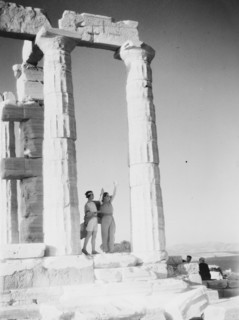 Kanellos dance group at ancient sites in Greece, 1929 Creator: Arnold Genthe.