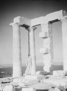 Kanellos dance group at ancient sites in Greece, 1929 Creator: Arnold Genthe.