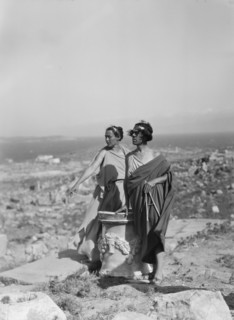 Kanellos dance group at ancient sites in Greece, 1929 Creator: Arnold Genthe.