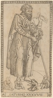 Saturno (Saturn), probably c. 1470. Creator: Master of the S-Series Tarocchi.