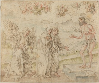 Mary and John before the Man of Sorrows, c. 1514. Creator: Hans von Kulmbach.