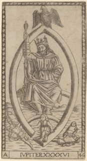 Iupiter (Jupiter), probably c. 1470. Creator: Master of the S-Series Tarocchi.