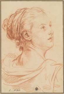 Head of a Woman Looking Back Over Her Shoulder. Creator: Jean-Baptiste Greuze.