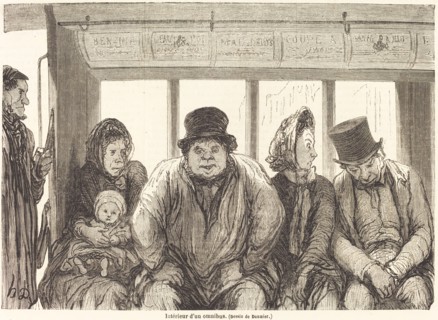 Interieur d'un omnibus [bottom half], published 1864. Creator: Charles Maurand.