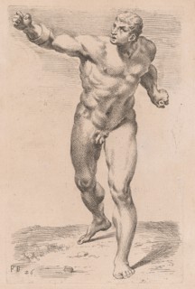 The Borghese Gladiator, front view [plate 26], 1638. Creator: François Perrier.