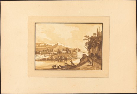 Landscape with Fishing Boats, published 1782. Creator: Maria Catharina Prestel.