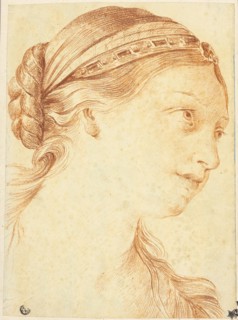 Woman's Head in Three-Quarter Profile to Right, n.d. Creator: Louis Marin Bonnet.