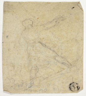 Figure Seen from the Back, with Outstretched Arm, c. 1800. Creator: William Blake.