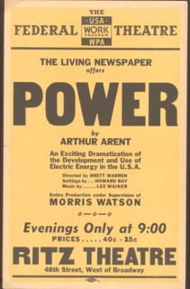 Poster from New York production of Power (Ritz Theatre), [1937]. Creator: Unknown.