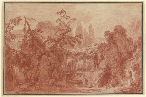 Terrace and Garden of an Italian Villa, 1762/1763. Creator: Jean-Honore Fragonard.