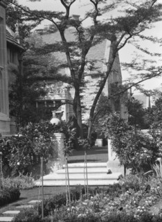 Savage, Samuel A., Mrs., residence and garden, 1929 June 3. Creator: Arnold Genthe.