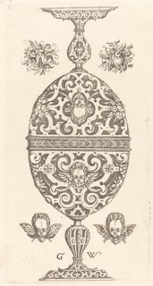 Two small goblets superimposed in reverse, published 1579. Creator: Georg Wechter I.