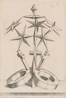 A Perspective of Seven Stars Balanced on Three Crosses, 1567. Creator: Mathis Zundt.