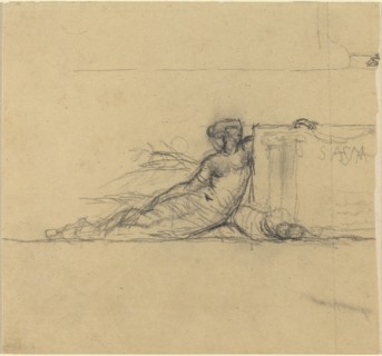 Seated Female Figure for "San Francisco", probably c. 1856. Creator: Charles Meryon.