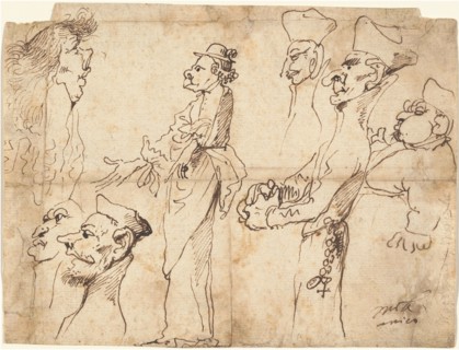 Caricatures of Clerics and Priests, 1640s or 1650s(?). Creator: Pier Francesco Mola.