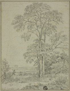 Landscape with Tree, Man, and Cows, August 7, 1765. Creator: George Howland Beaumont.