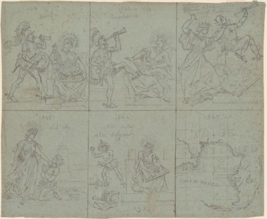Political Cartoon of the American Civil War, 1860s. Creator: Emanuel Gottlieb Leutze.