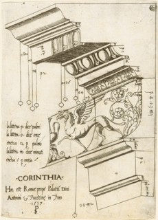 Entablature from the Temple of Antoninus and Faustina, Rome, 1537. Creator: Master PS.