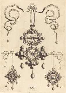 Pendant with Wheel at Centre, Surrounded by Four Table-Stones. Creator: Daniel Mignot.