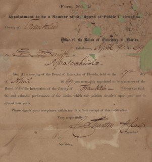 Appointment to be a Member of the Board of Public Instruction, 1869. Creator: Unknown.