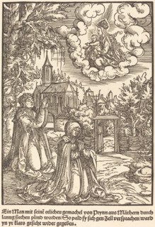 Ein Man mit seine eelicheu gemachel ..., c. 1503. Creator: Master of the Legend Scenes.
