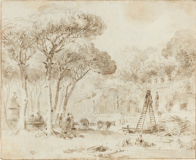 Gardens of an Italian Villa (Villa Medici?), 1773/1774. Creator: Jean-Honore Fragonard.