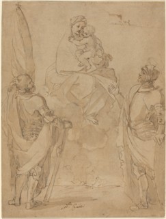 The Virgin and Child Appearing to Saints George and William. Creator: Lodovico Carracci.