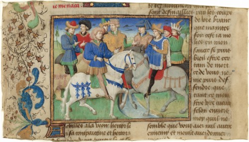 Meeting of Achilles and Hector, c. 1450 - 1460. Creator: Master of Girart de Roussillon.