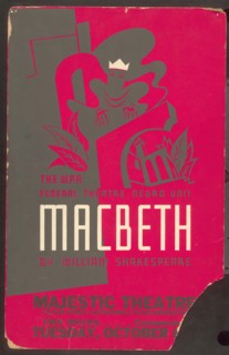 Poster from Brooklyn production of Macbeth (Majestic Theater), [193-] . Creator: Unknown.