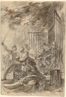 Isabella Abandons Her Home to Follow Odorico and His Men. Creator: Jean-Honore Fragonard.