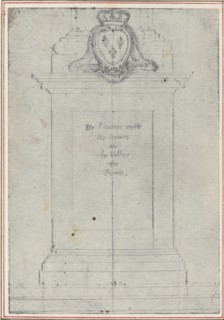 A Plinth Surmounted by the Arms of the King of France. Creator: Hubert Francois Gravelot.