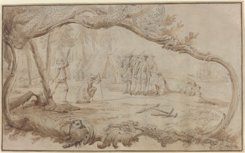 The Landing of the Dutch Expedition Party in New York. Creator: Hubert Francois Gravelot.