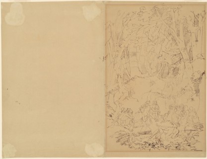 Eighteenth-Century Colonist Preaching to Indians, 1852. Creator: Emanuel Gottlieb Leutze.