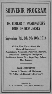 Souvenir Program, Dr. Booker T. Washington's Tour of New Jersey, 1914.  Creator: Unknown.