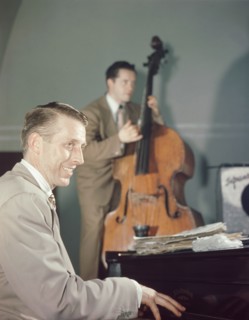 Portrait of Stan Kenton and Eddie Safranski, 1947 or 1948. Creator: William Paul Gottlieb.