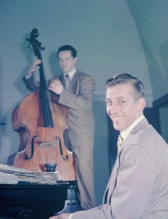 Portrait of Stan Kenton and Eddie Safranski, 1947 or 1948. Creator: William Paul Gottlieb.