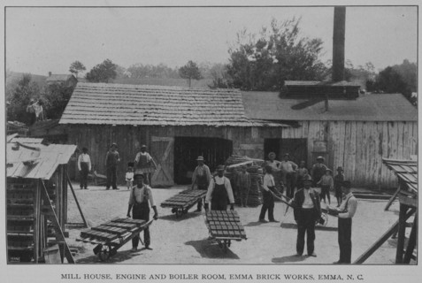 Mill house, engine and boiler room, Emma Brick Works, Emma, N. C., 1902. Creator: Unknown.