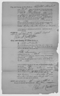 Certificate by City and County of New York for Peter Seaman, 1814-04-23. Creator: Unknown.