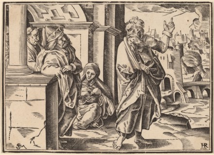 Christ Tells His Disciples of the Last Judgment, published 1630. Creator: Christoph Maurer.