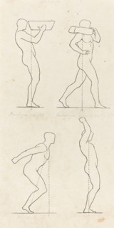 Bearing a Weight; Preparing to Jump, and Alighting, published 1829. Creator: George Scharf.