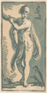 A Standing Youth Gesturing to His Right, 1723. Creators: Anton Maria Zanetti, Parmigianino.