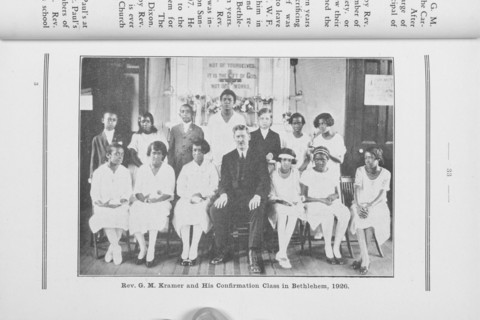 Reverend G. M. Kramer and his Confirmation Class in Bethlehem, 1926, 1927. Creator: Unknown.