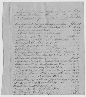 Inventory and appraisement of the estate of Daniel McWilliams, 1854-12-06. Creator: Unknown.